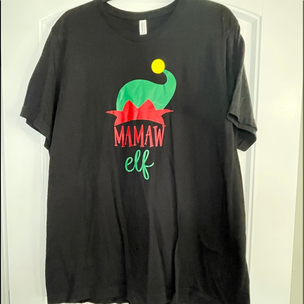 Bella Canvas black s/s Mamaw Elf graphic tee Size XL Unisex